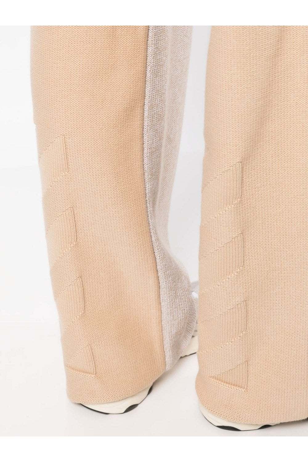 Off-white Diag Languid Two-tone Knit Trousers In White