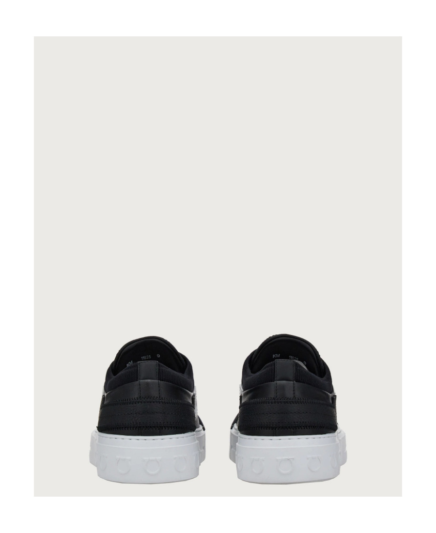 Ferragamo Man Sneakers Black Size 7 Leather In White