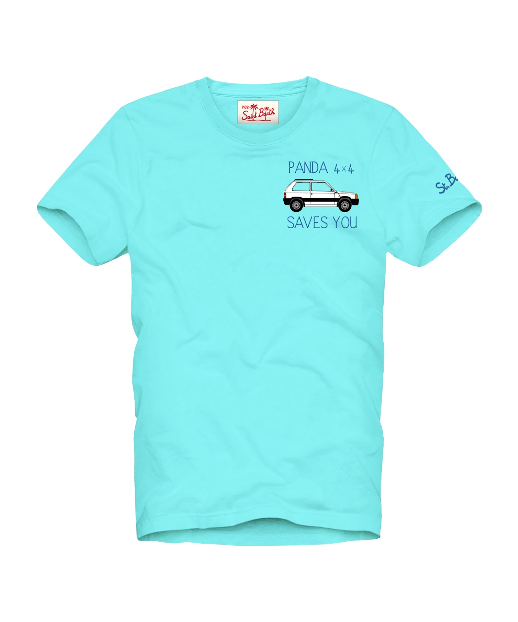 Mc2 Saint Barth T-shirt With Round Neck And Short Sleeves In Blue