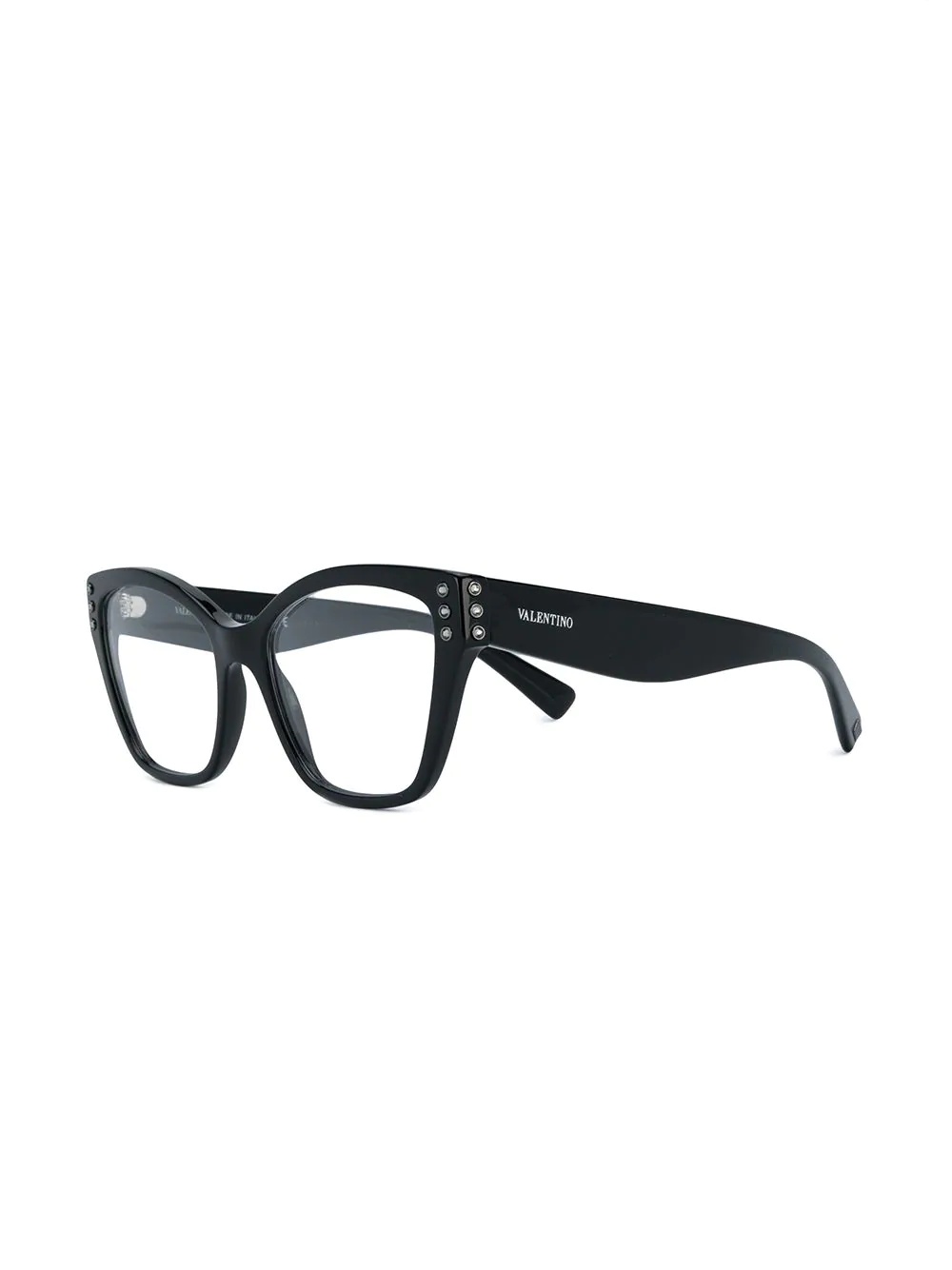 Valentino Rhinestone Embellished Glasses In Transparent