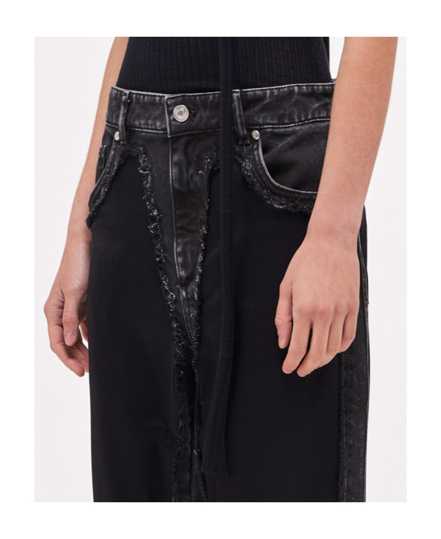 Blumarine High-waist Satin-finish Trousers In Black