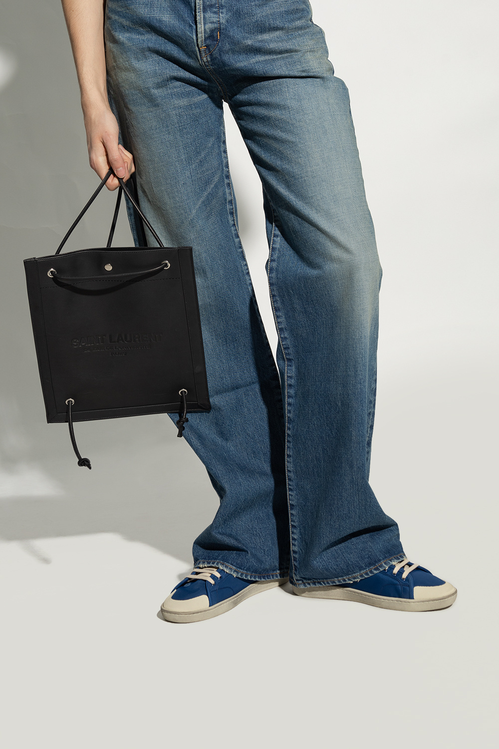 Saint Laurent Universite Flat Crossbody Bag In Black