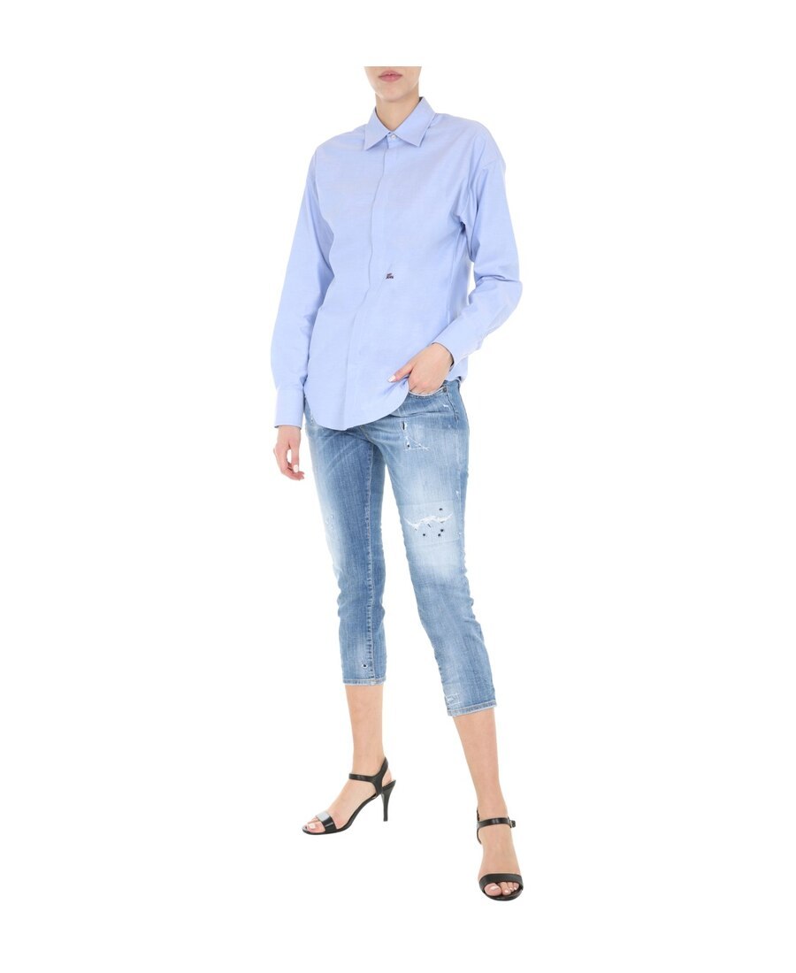 Dsquared2 Cropped Boyfriend Jeans In Blue
