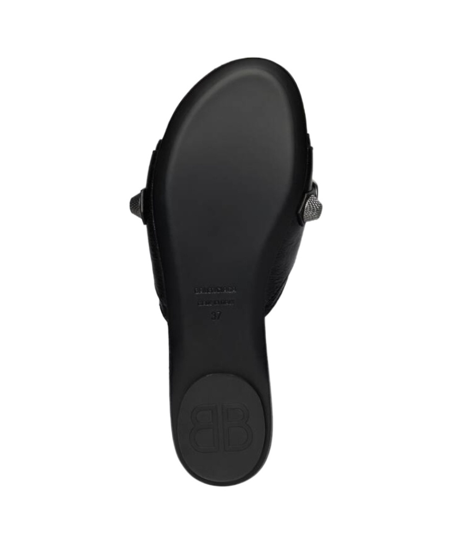 Balenciaga Open-toe Sandals With Decorative Buckle Detail In Black
