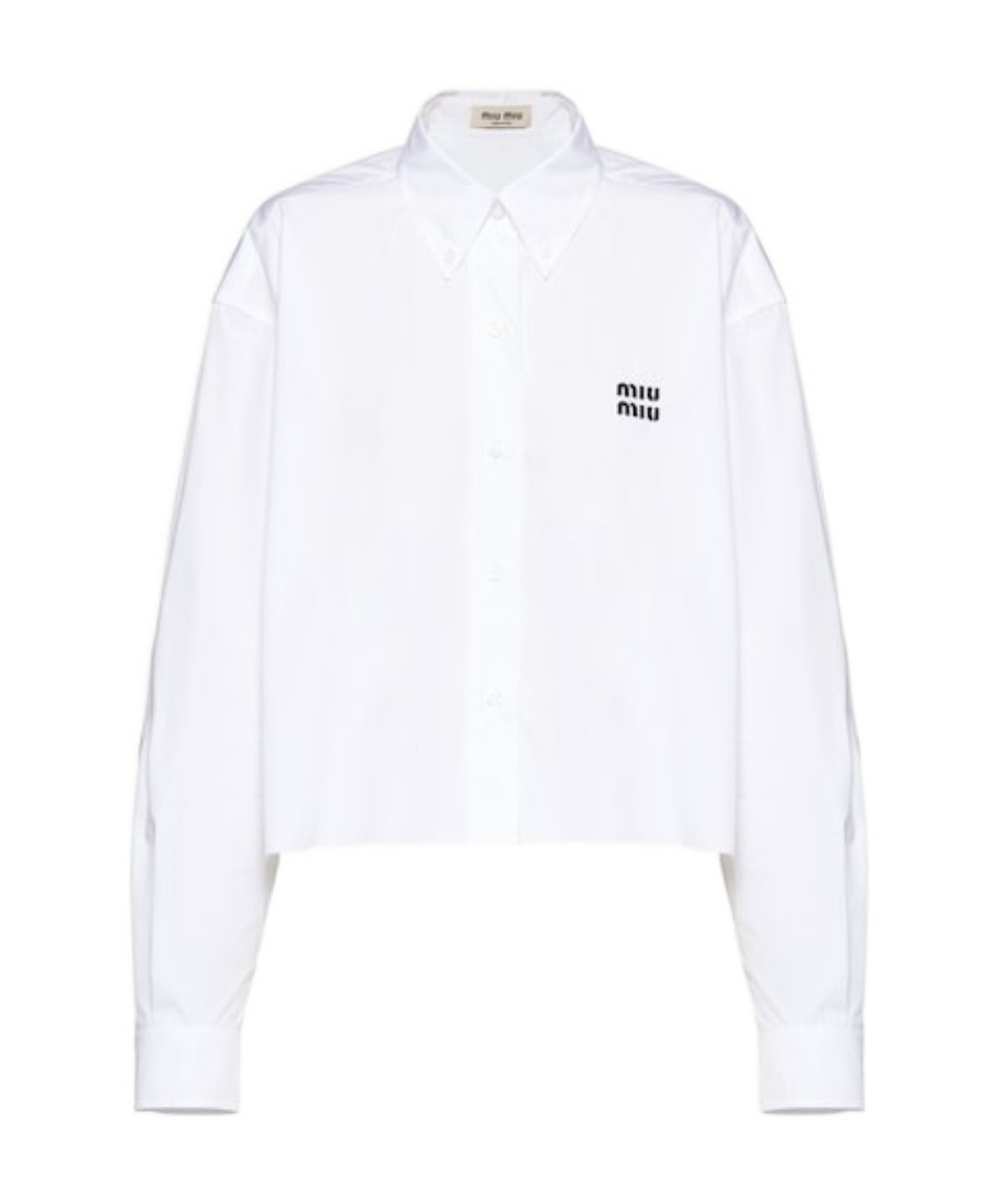 Miu Miu Poplin Shirt In White