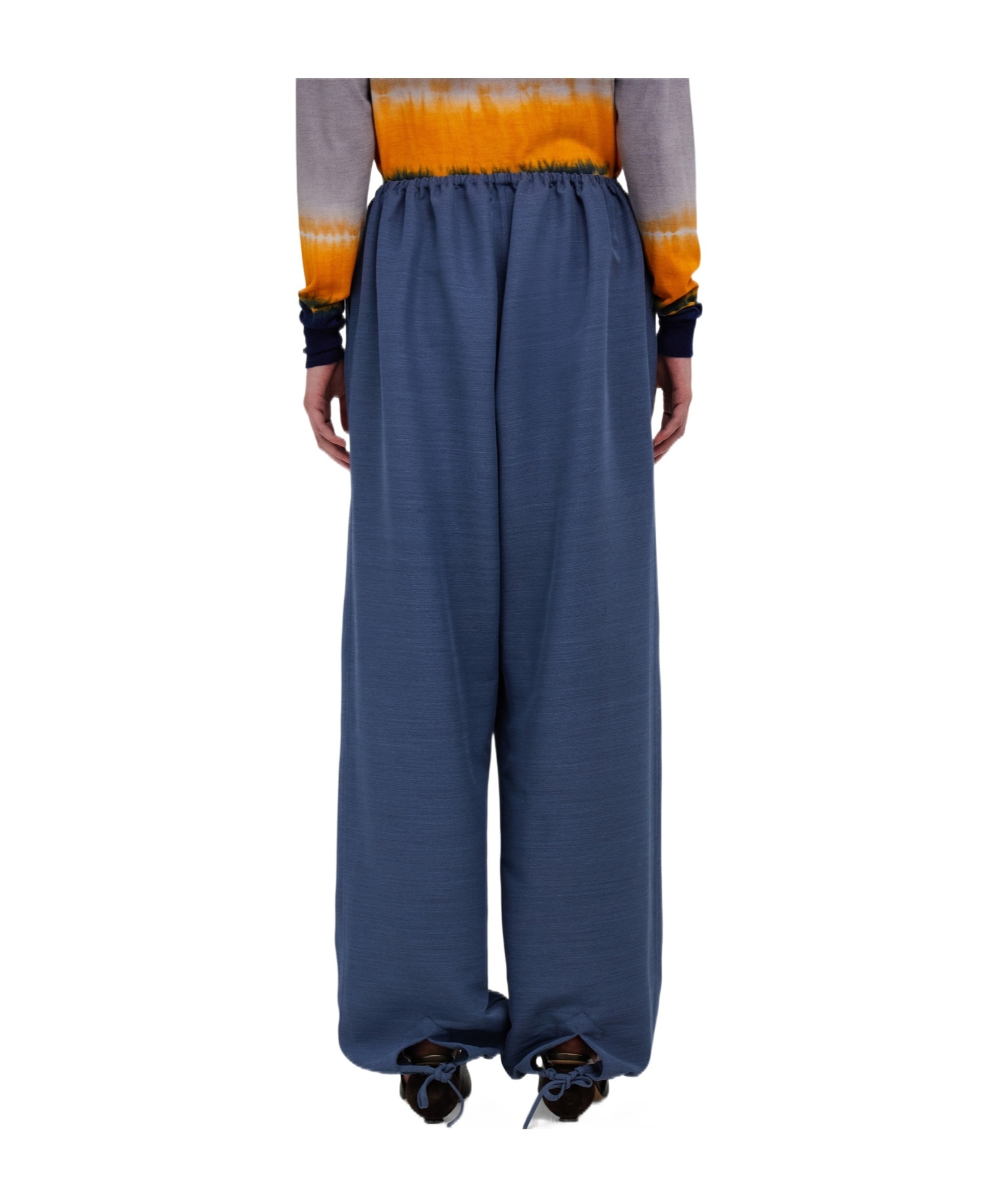 Ferragamo Loose Leg Trouser In Blue
