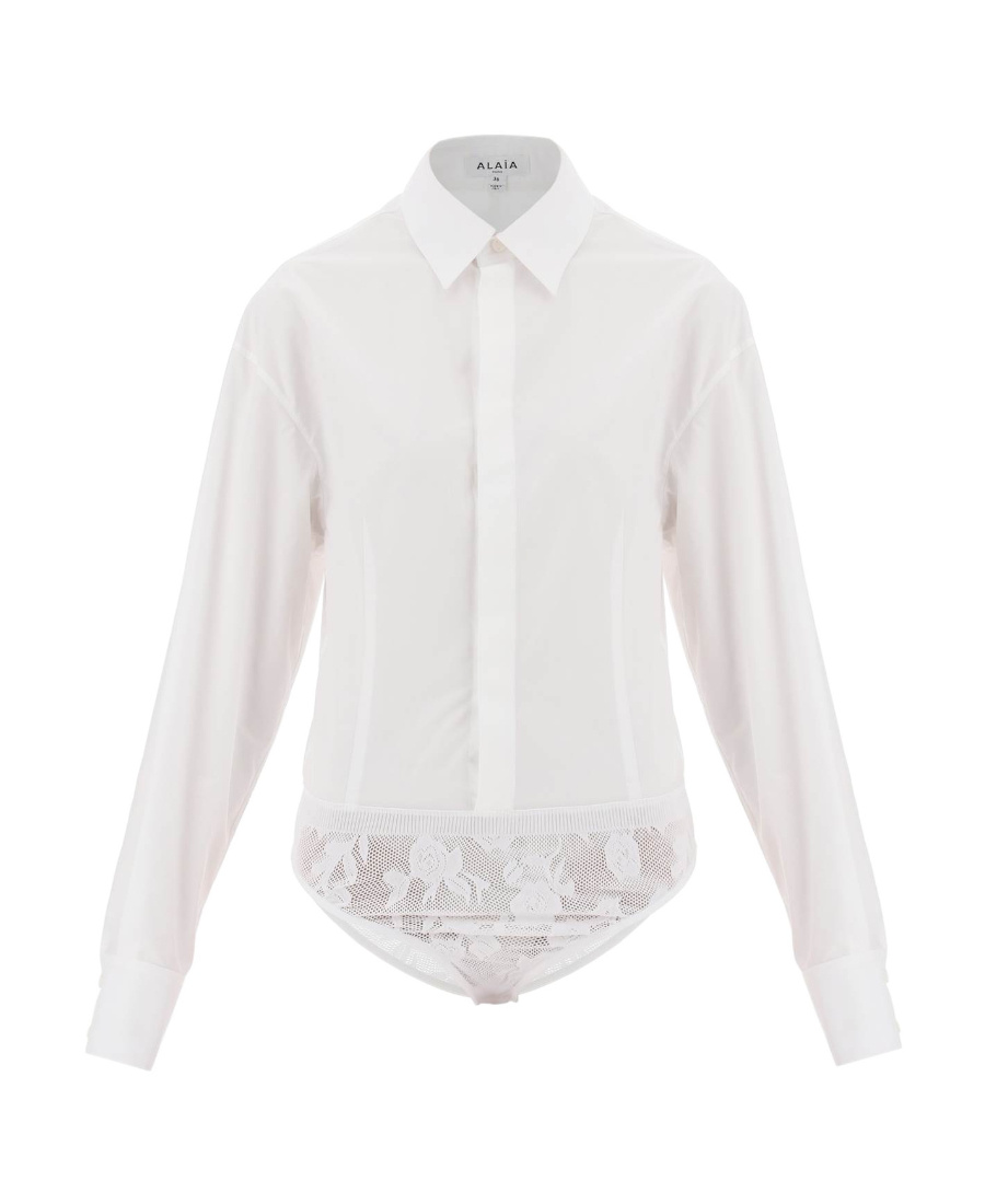 Alaïa Long-sleeved Lapel Jumpsuit In White