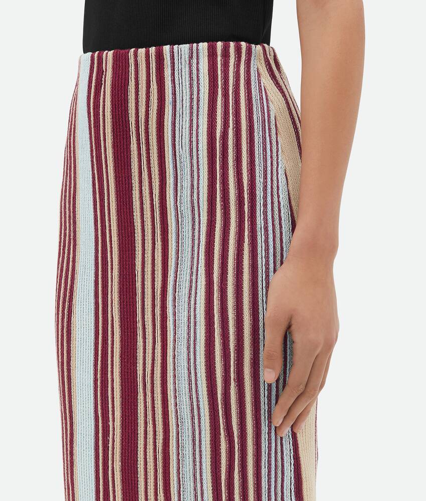Shop Bottega Veneta Striped Mid-length Skirt In Multicolor