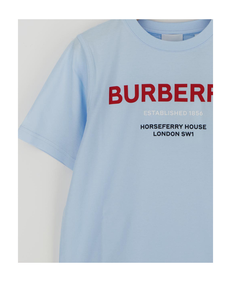 Shop Burberry Horseferry-print Cotton T-shirt In Blue