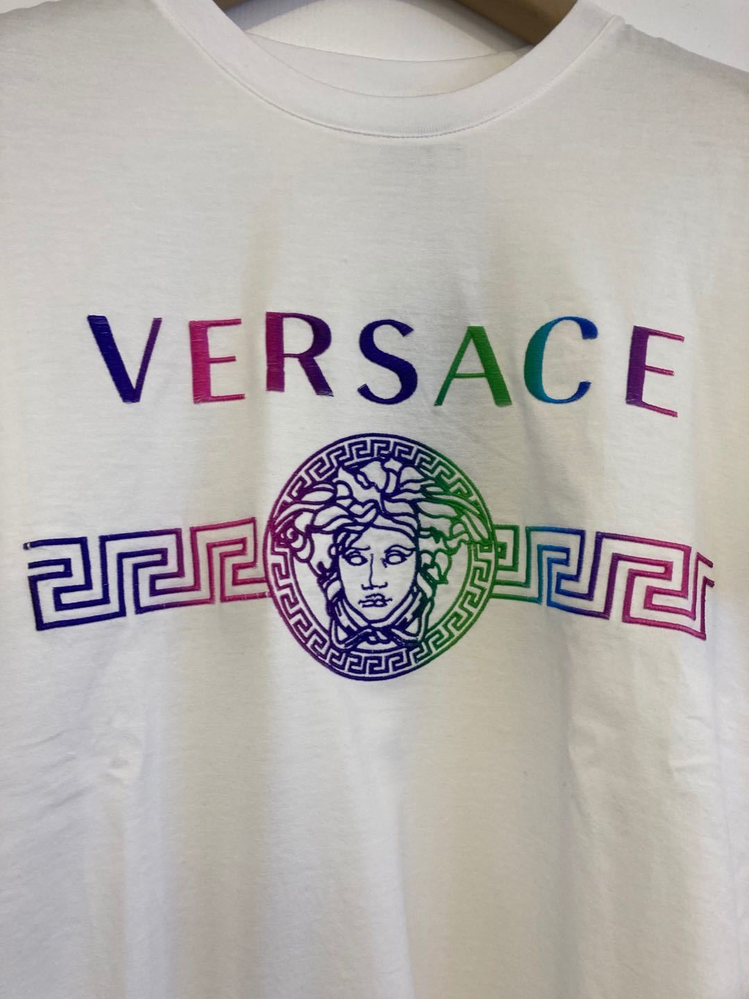 Versace Logo Printed T-shirt In White