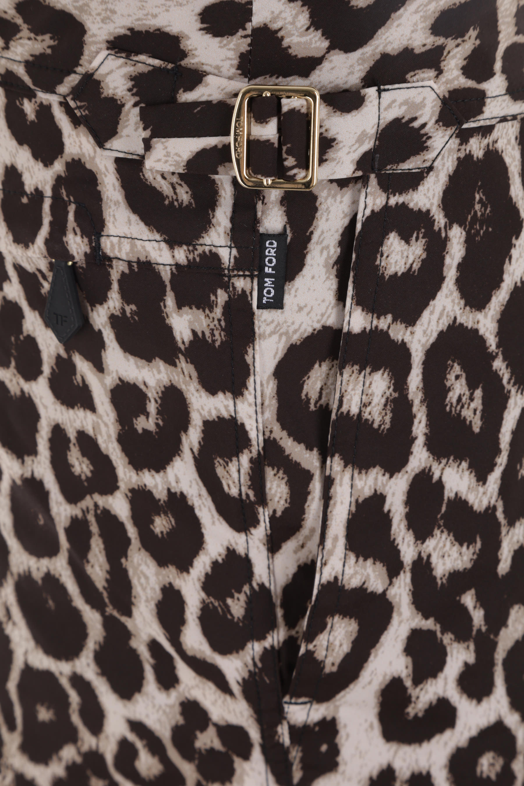 Tom Ford Snow Leopard-print Swim Short In Black