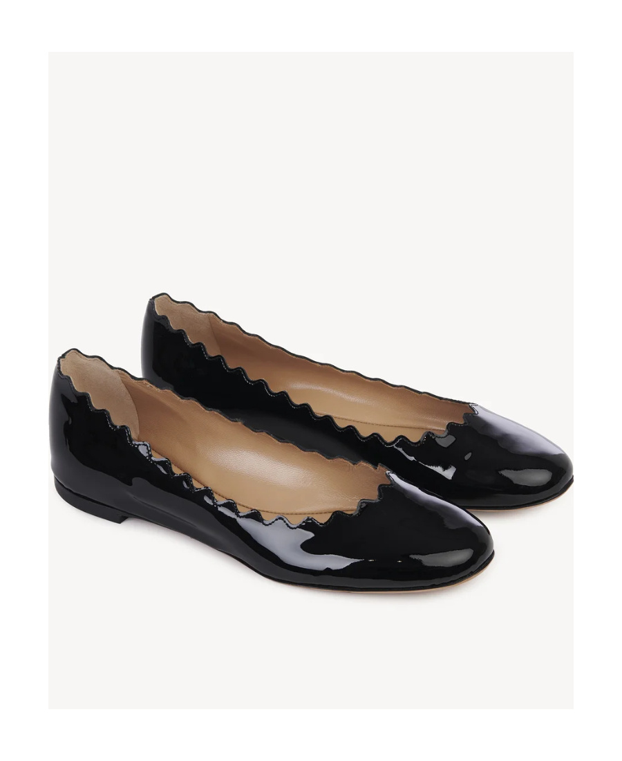 CHLOÉ PATENT FINISH BALLERINA FLATS