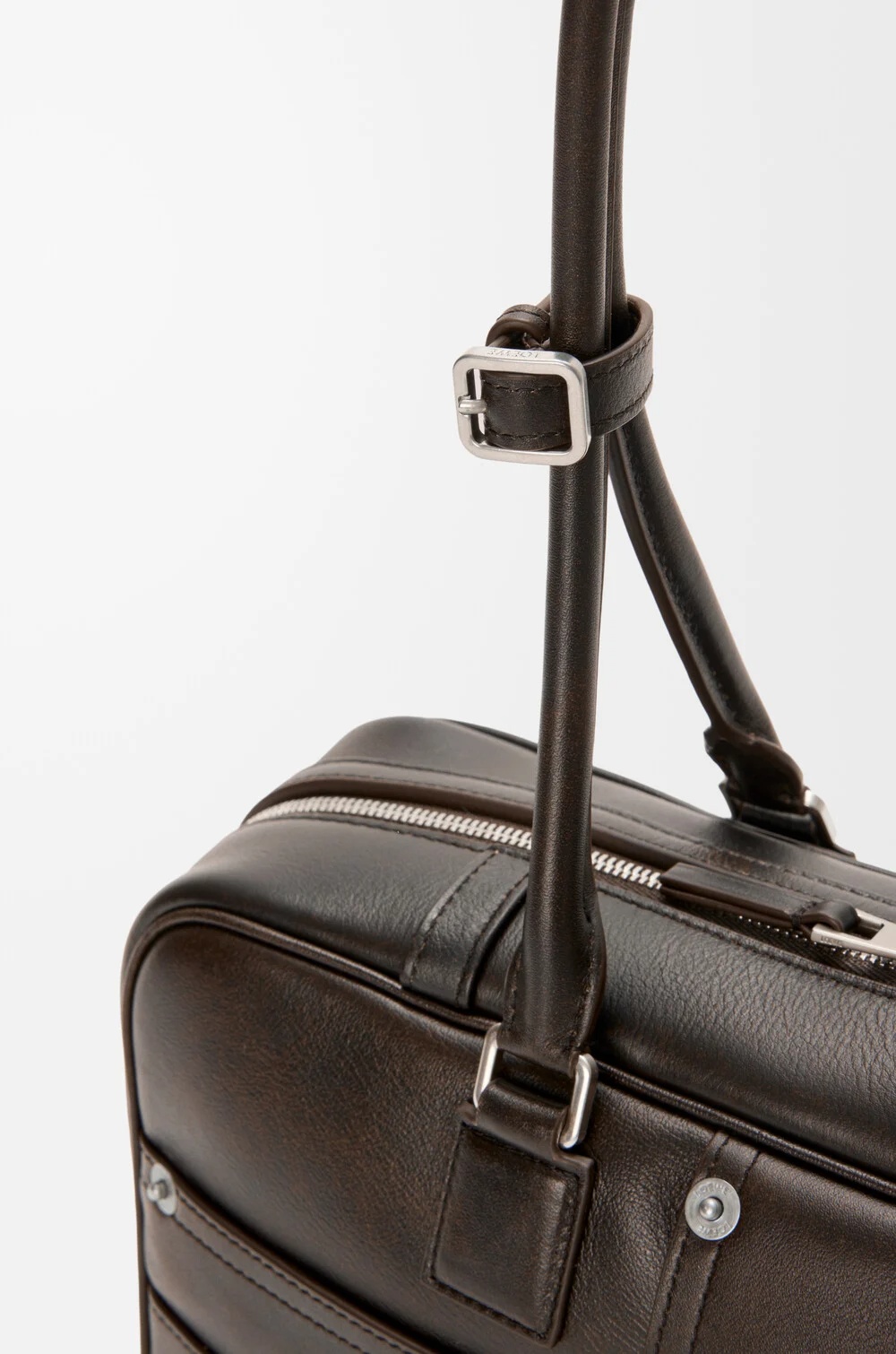 Loewe Panta Amazona 31 Cropped Bag In Shiny Calfskin In Brown