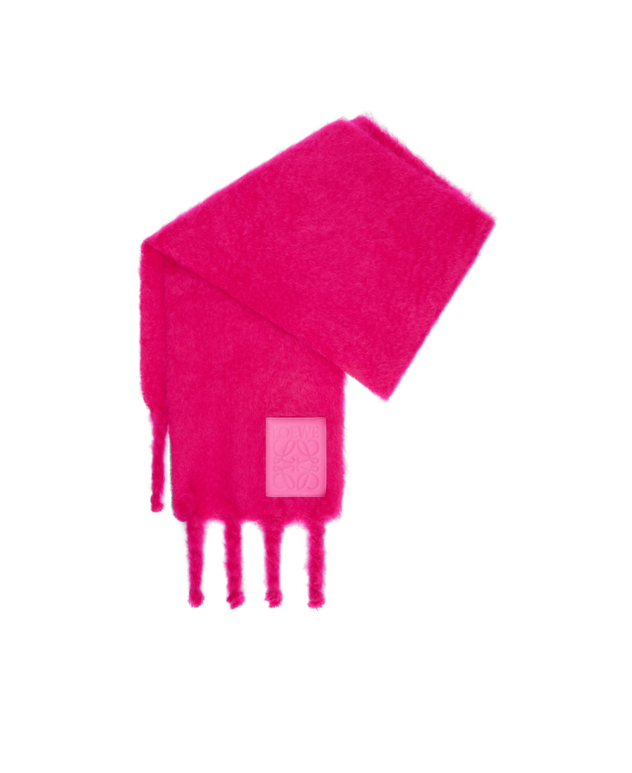 Loewe Logo Tassel Scarf In Pink