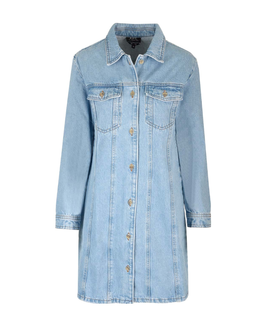 Apc Alpine Denim Minidress In Blue