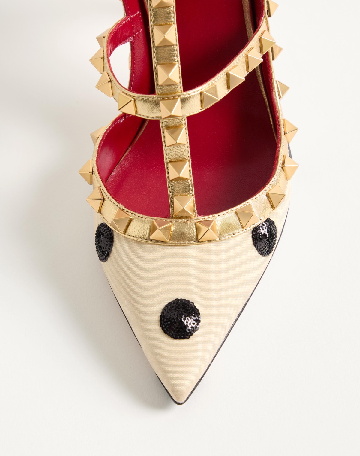 Valentino Studded High Heels In Gold