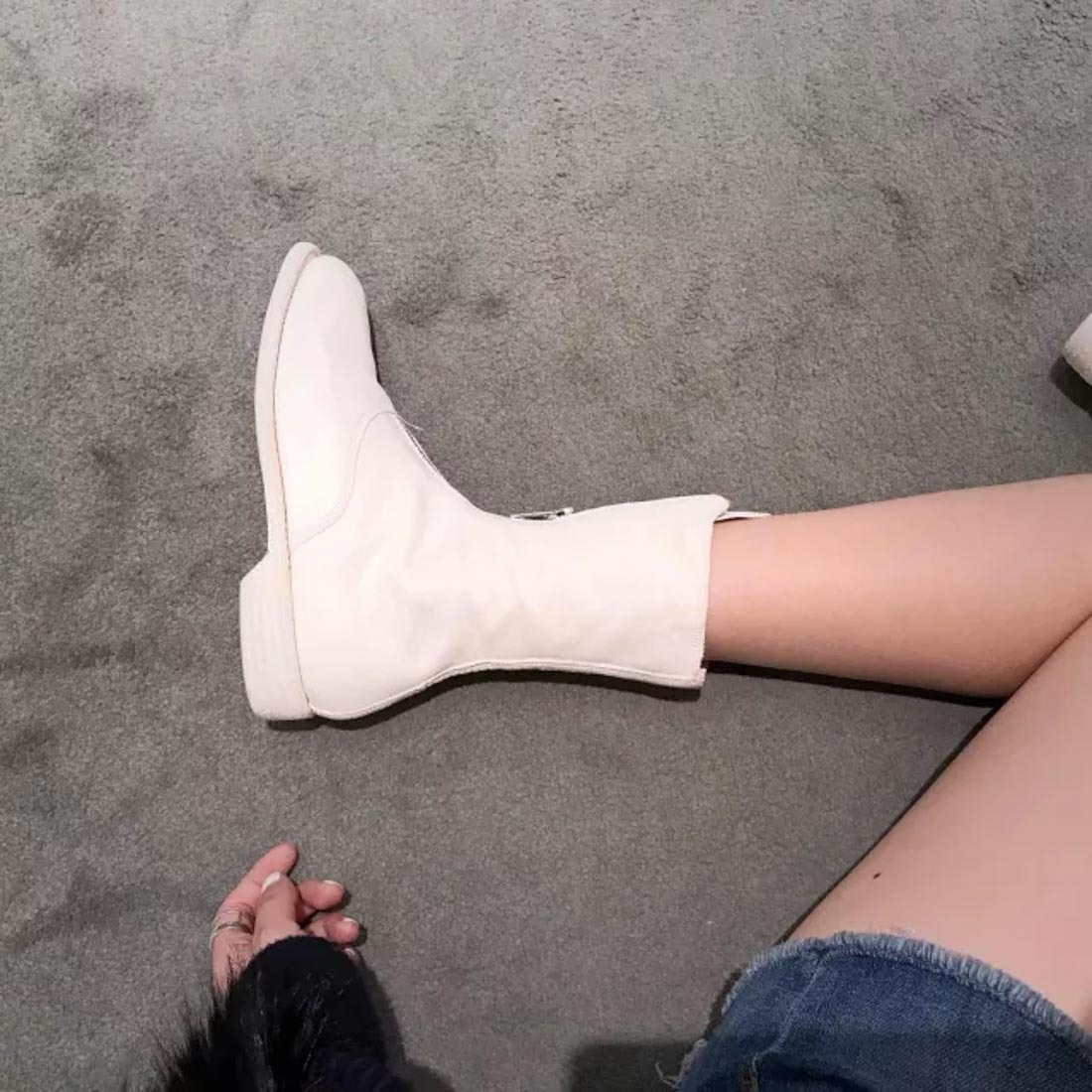 Guidi 310 Front Zipper Boots In White