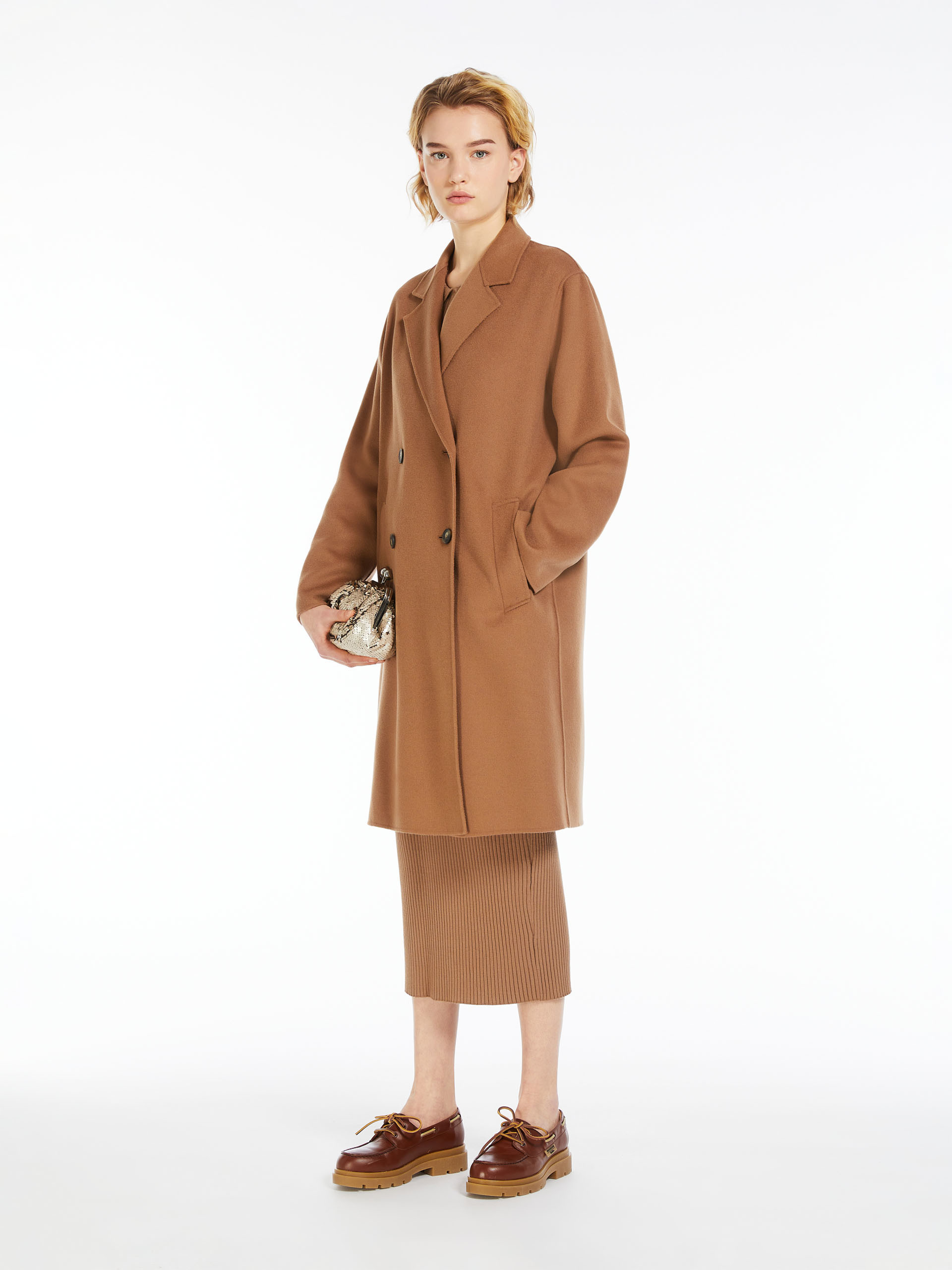 Weekend Max Mara Double-breasted Wool Coat In Brown