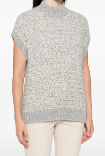 Peserico Alpaca-blend Sweater Vest In Gray