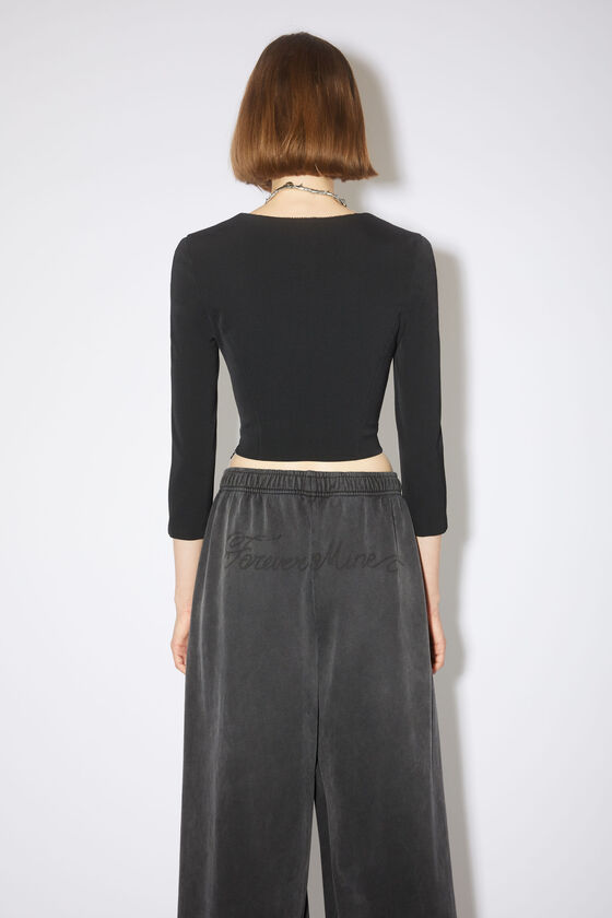 Acne Studios Square-neck Cropped Blouse In Black