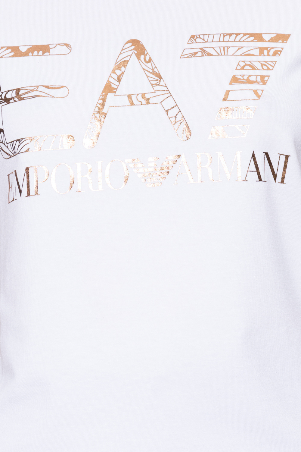 Ea7 Metallic Logo-print T-shirt In White