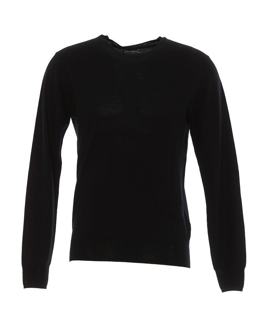 Hōsio Hosio Long-sleeved Crewneck Knitted Jumper In Black