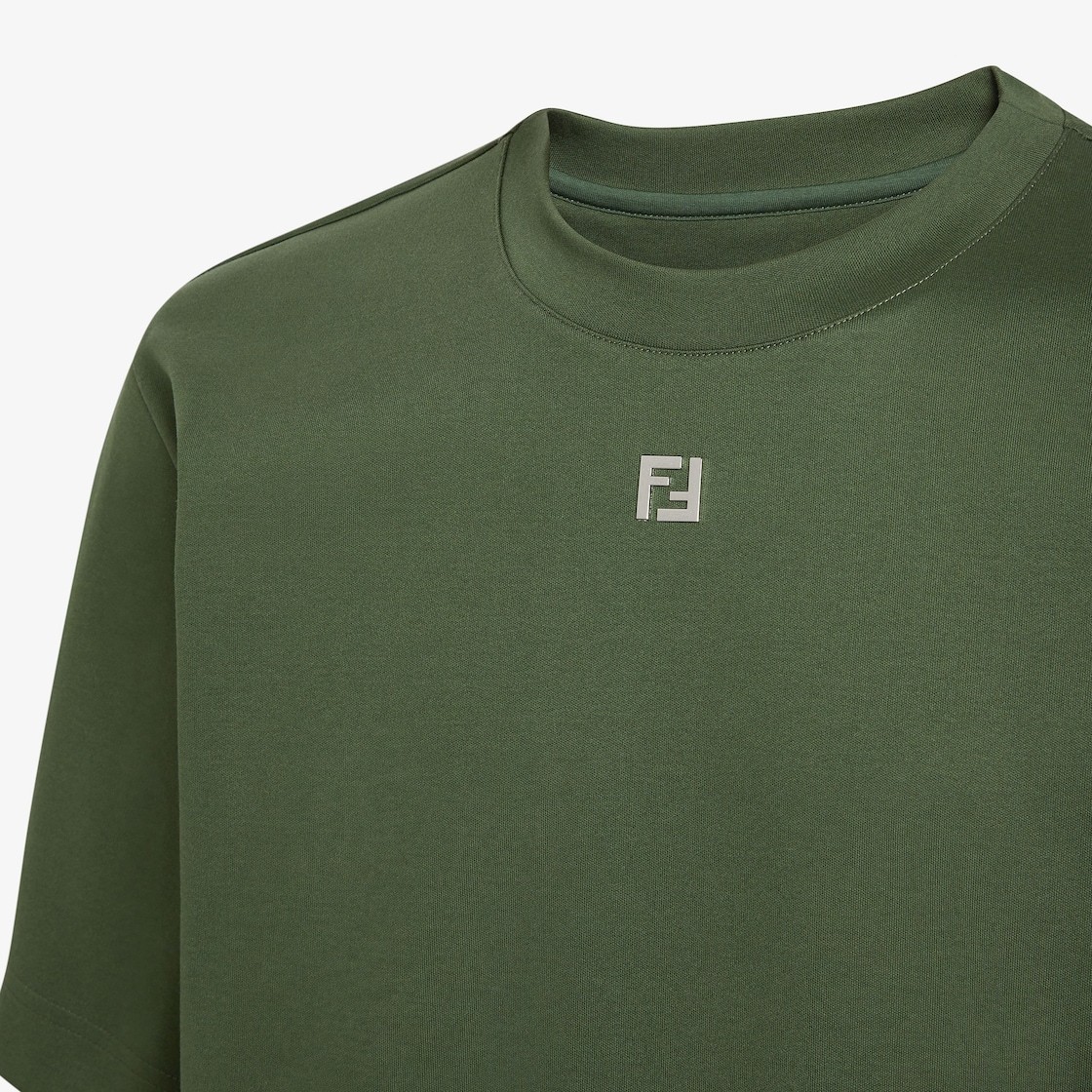 Fendi Ff Cotton Jersey Oversize T-shirt In Green