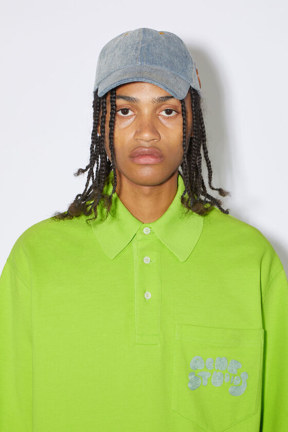 Acne Studios Drop Shoulder Polo Shirt In Green