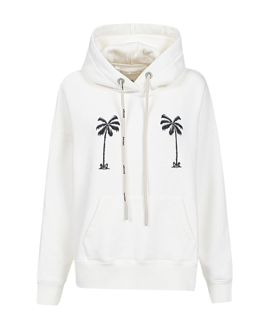 Palm Angels Graphic-print Cotton Hoodie In White