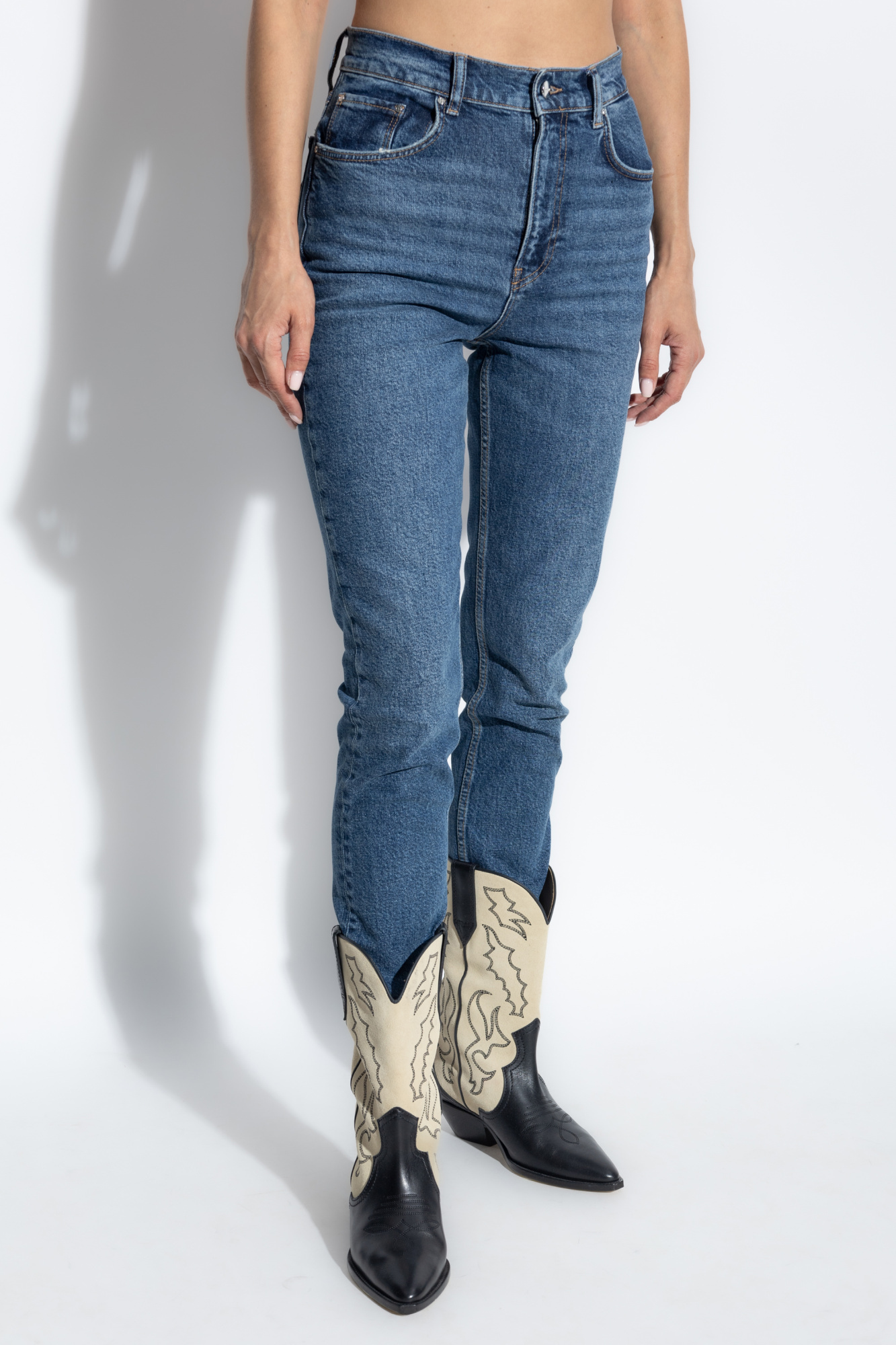 ANINE BING BELT-LOOP JEANS