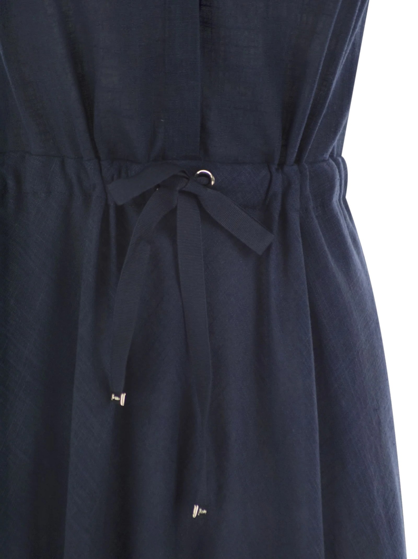 Herno Drawstring Waist Sleeveless Maxi Shirt Dress