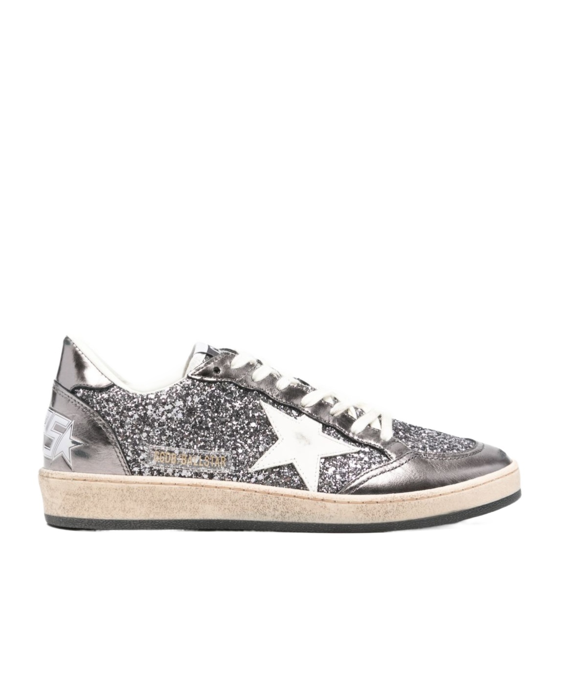 Golden Goose Deluxe Brand Ball Star Glittered Sneakers In Silver