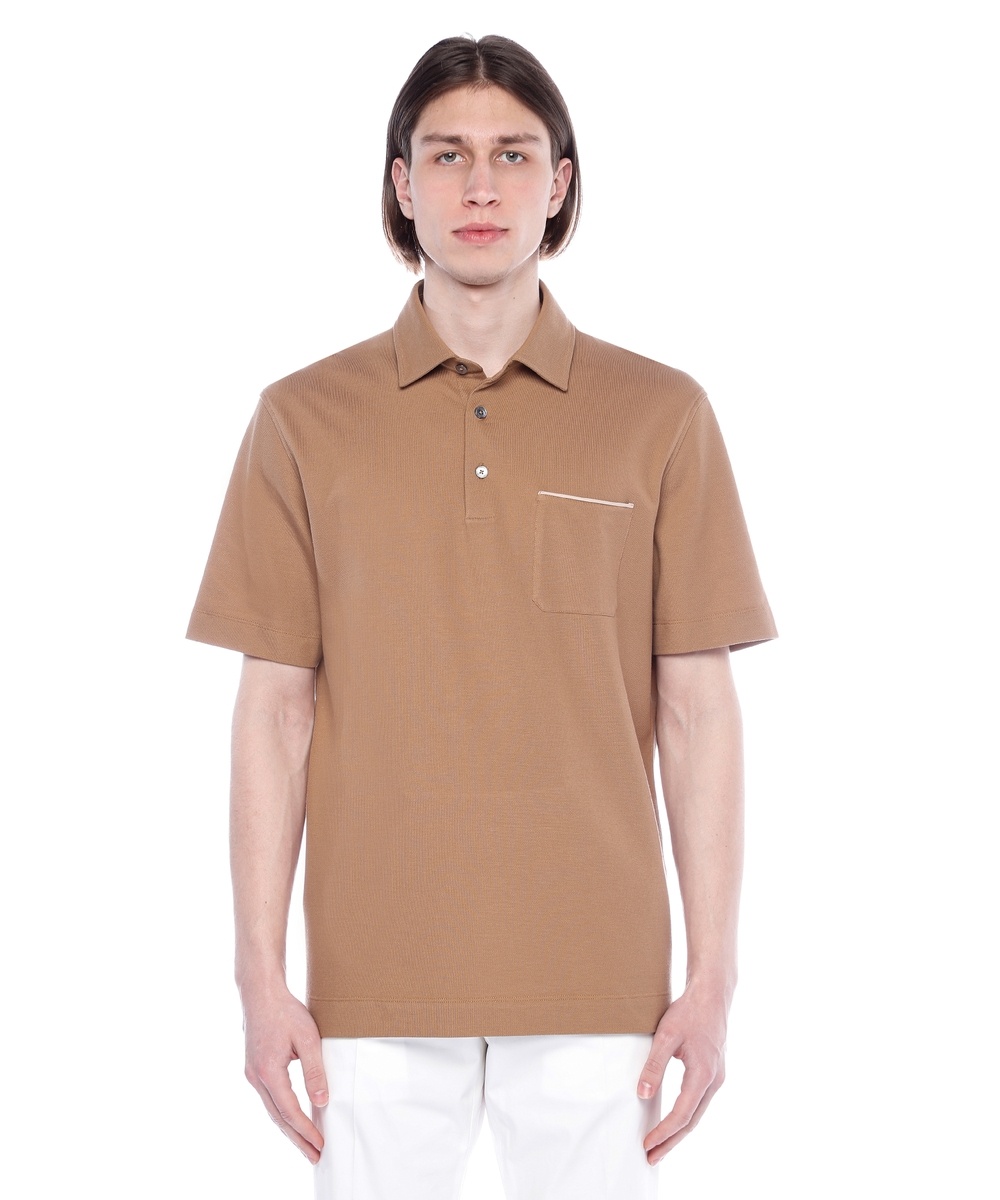 Shop Zegna Short-sleeved Polo Shirt In Brown