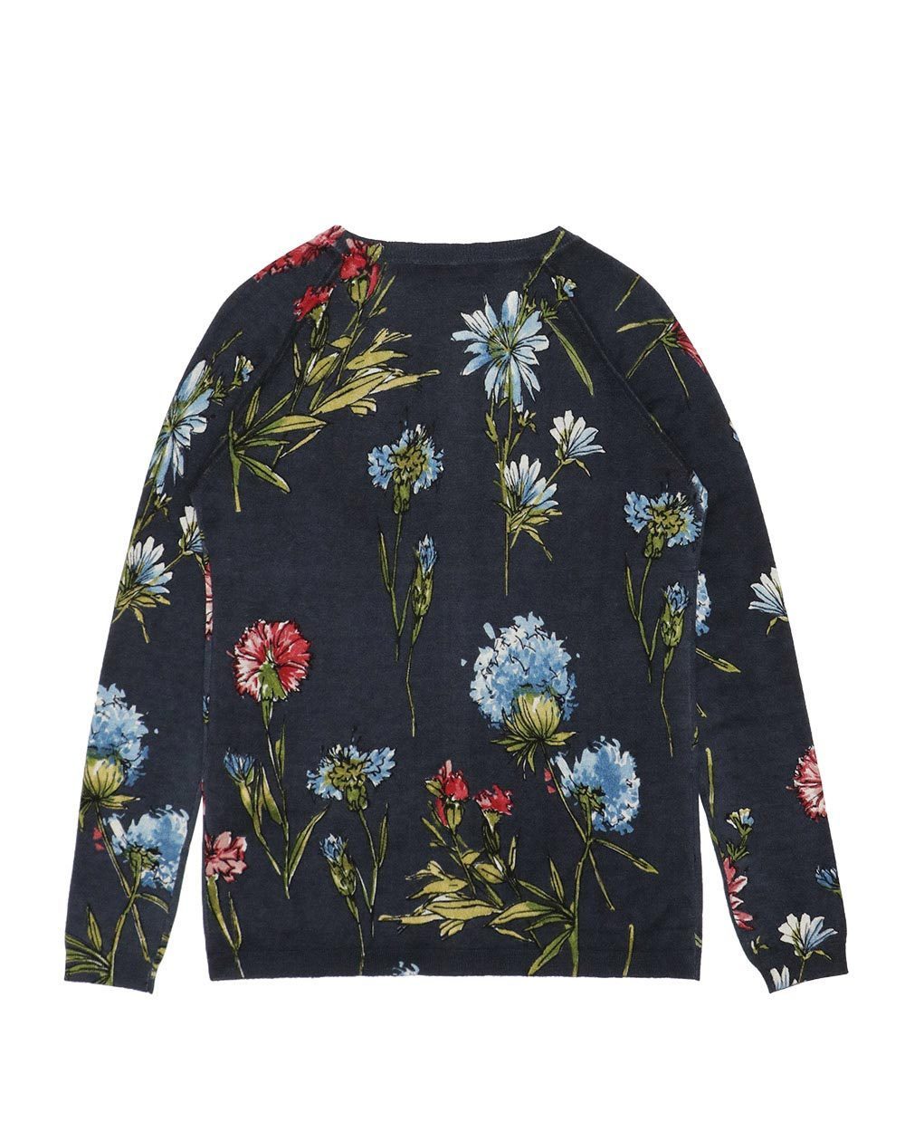 Max Mara Round-neck Long-sleeved Cardigan In Black
