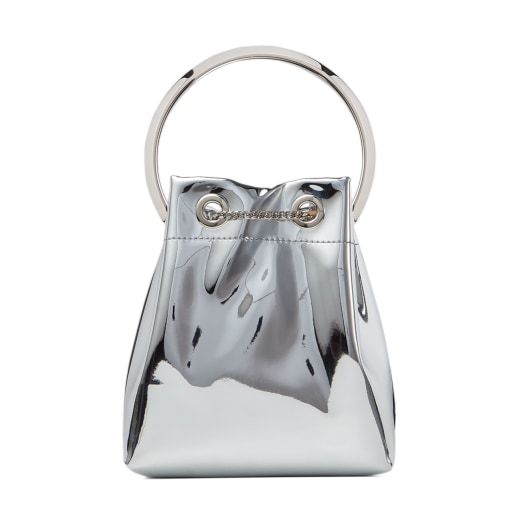 Jimmy Choo Metal Bucket Handbag In White