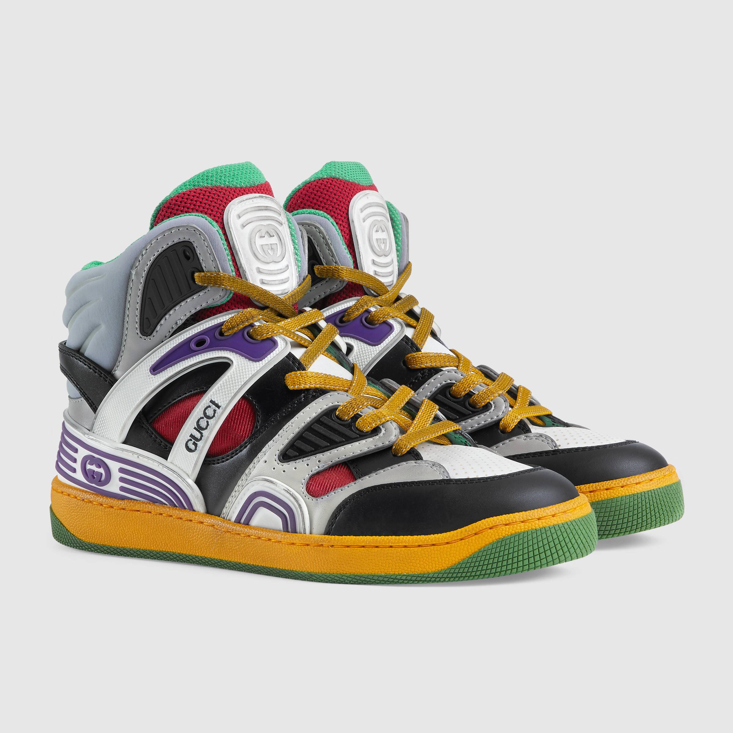Gucci Basket High-top Sneakers In Multicolor