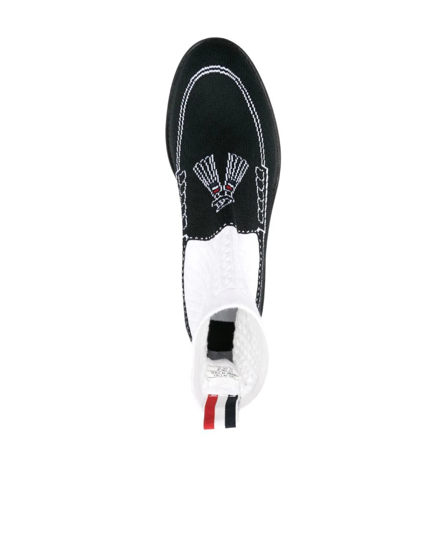 Thom Browne Tassel Loafer Sock Boots In Black