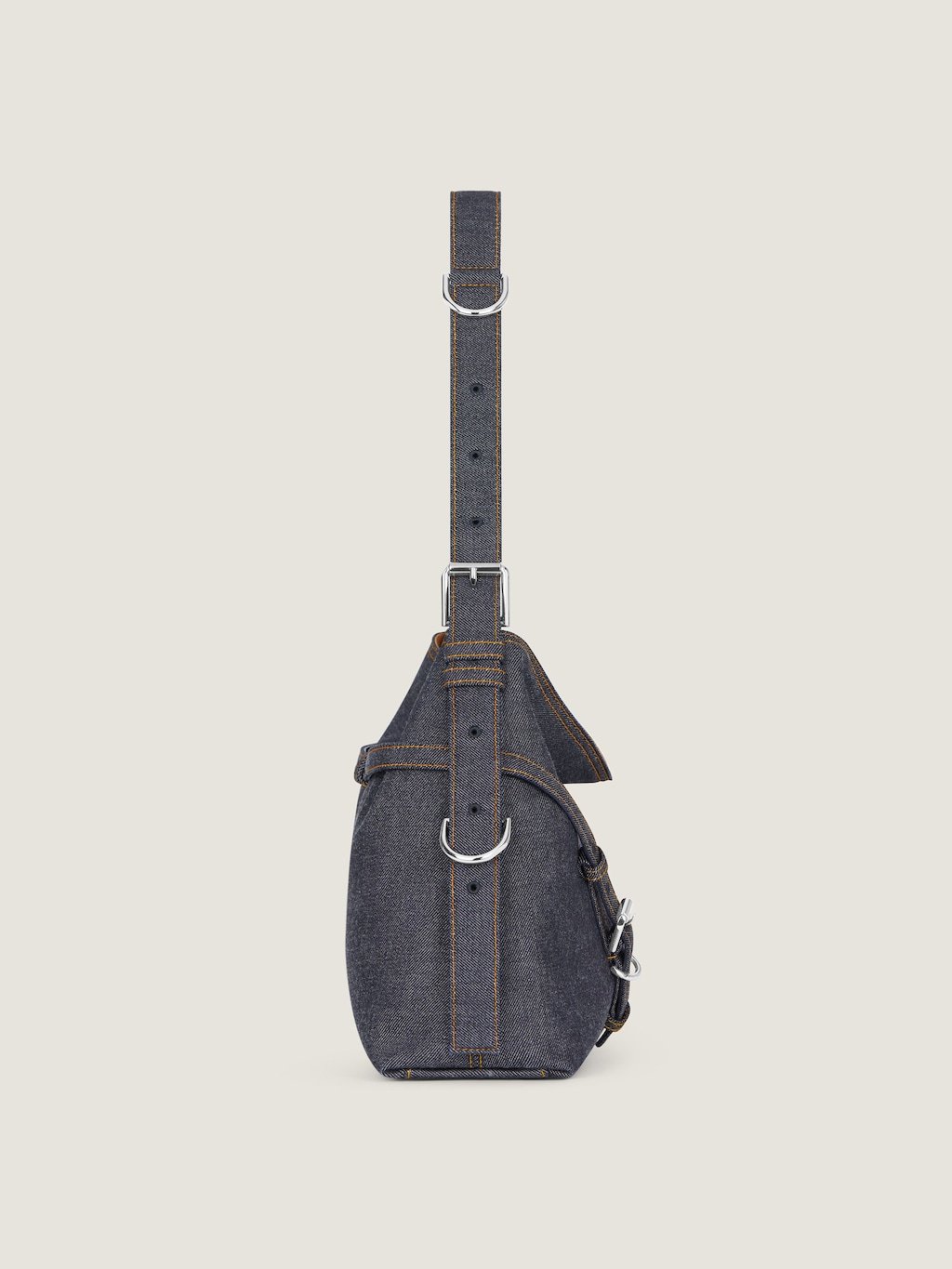 Givenchy Medium Voyou Bag In Denim In Purple