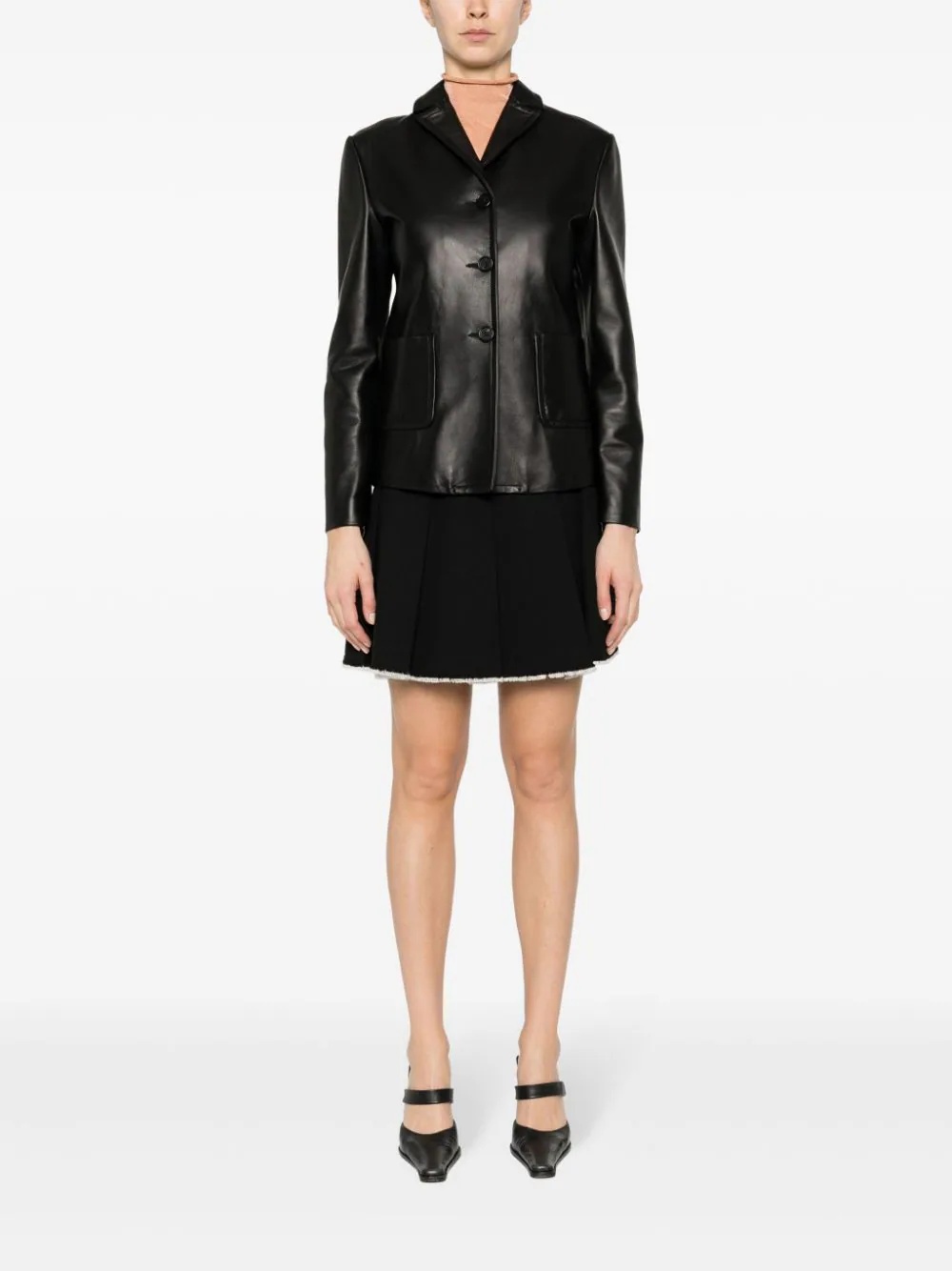 Marni Color-block Tailored Blazer With Classic Notch Lapel In Black