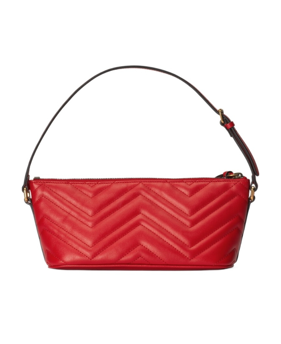 Gucci Small Gg Marmont Quilted Leather Shoulder Bag In Red