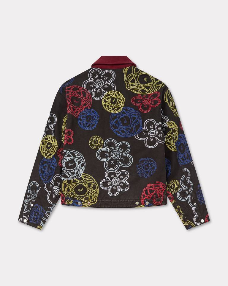 Kenzo ' X Futura 2000' Embroidered Zip-up Utility Jacket In Multi
