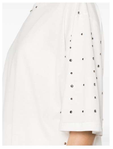 Fabiana Filippi Stud-embellished Cotton T-shirt In White