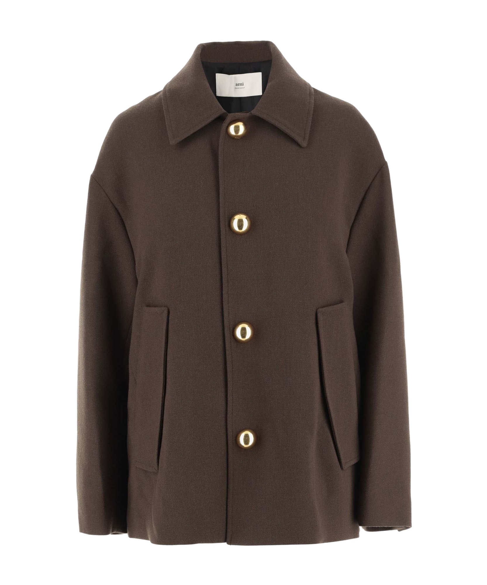 Ami Alexandre Mattiussi Long-sleeved Casual Jacket In Brown