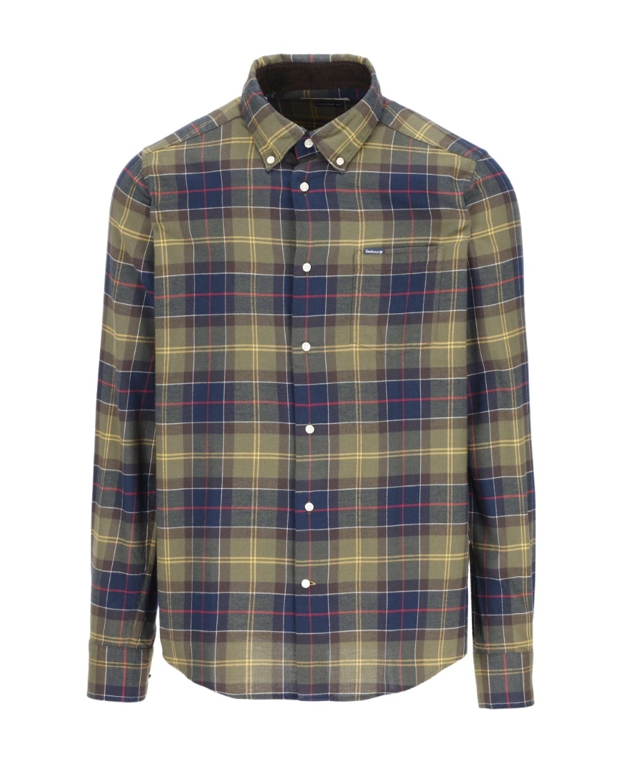 Barbour Fortrose Tartan Green Blue Shirt In Gray