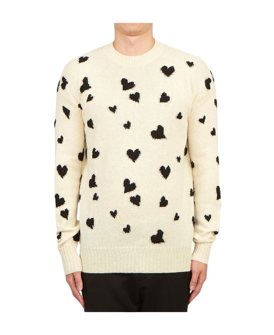 Marni Jacquard Wool Sweater In White