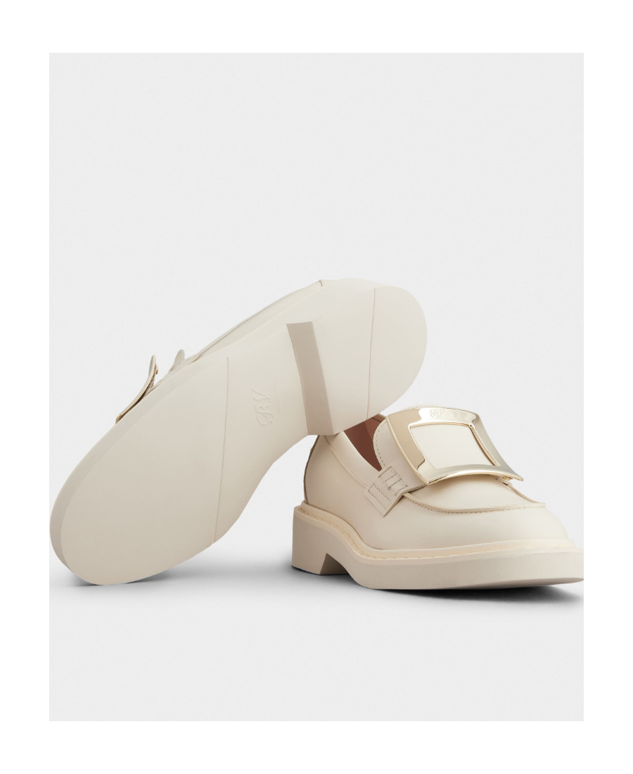 Roger Vivier Women's Viv Ranger Leather Loafers In White