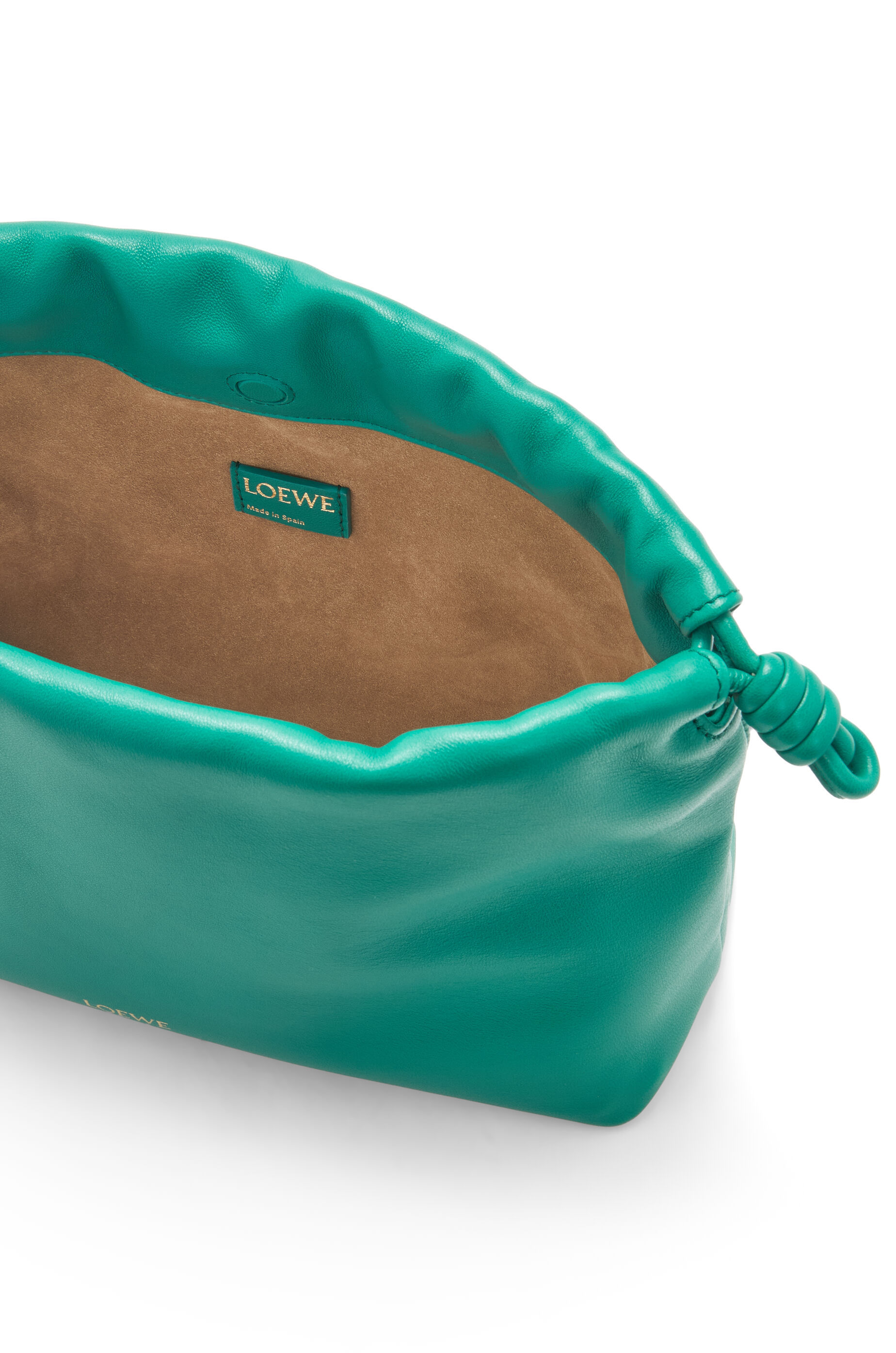 Loewe Flamenco Medium Pleated Shoulder Bag In Green