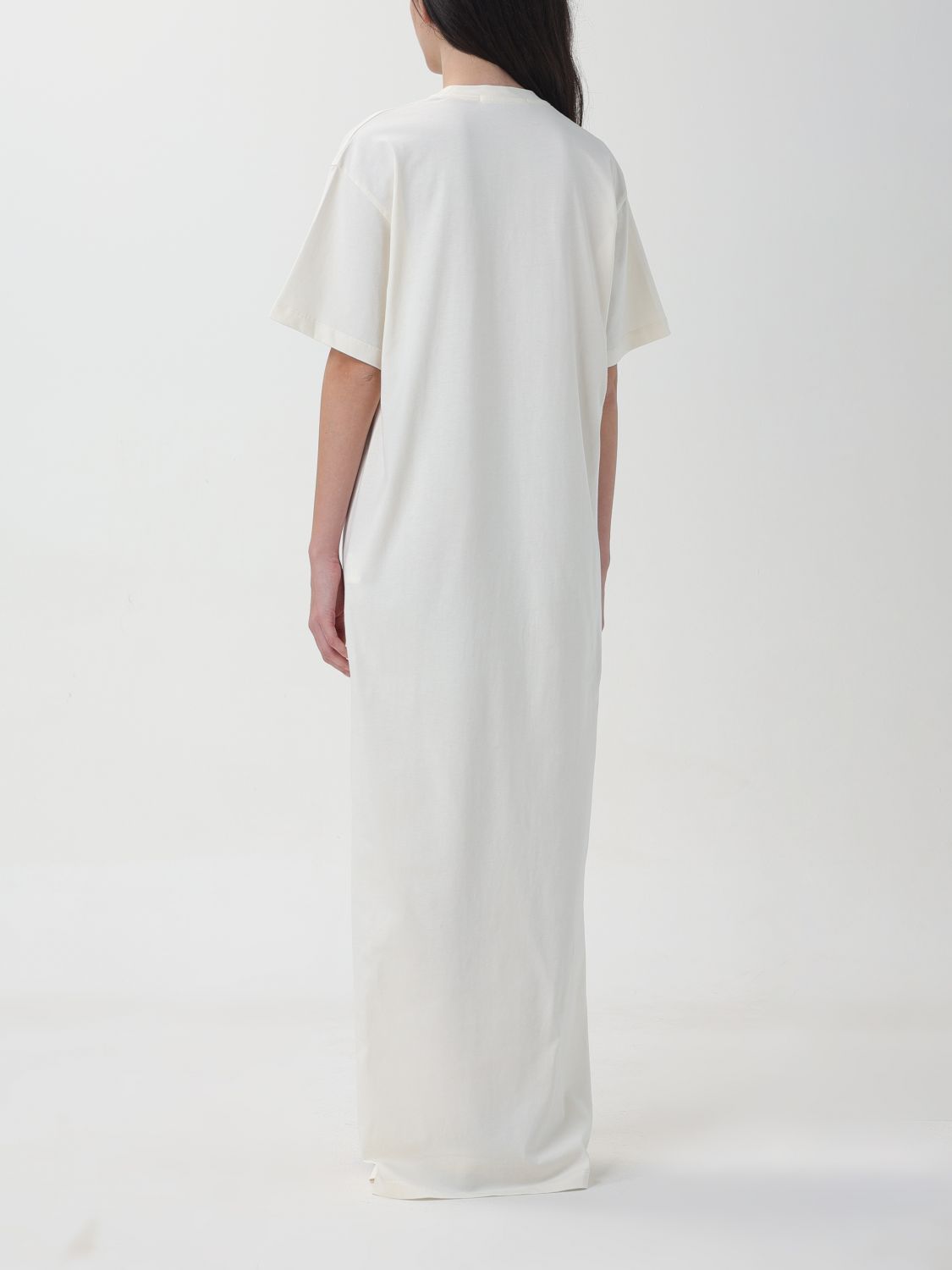 Msgm Long Dress Side Slit In White