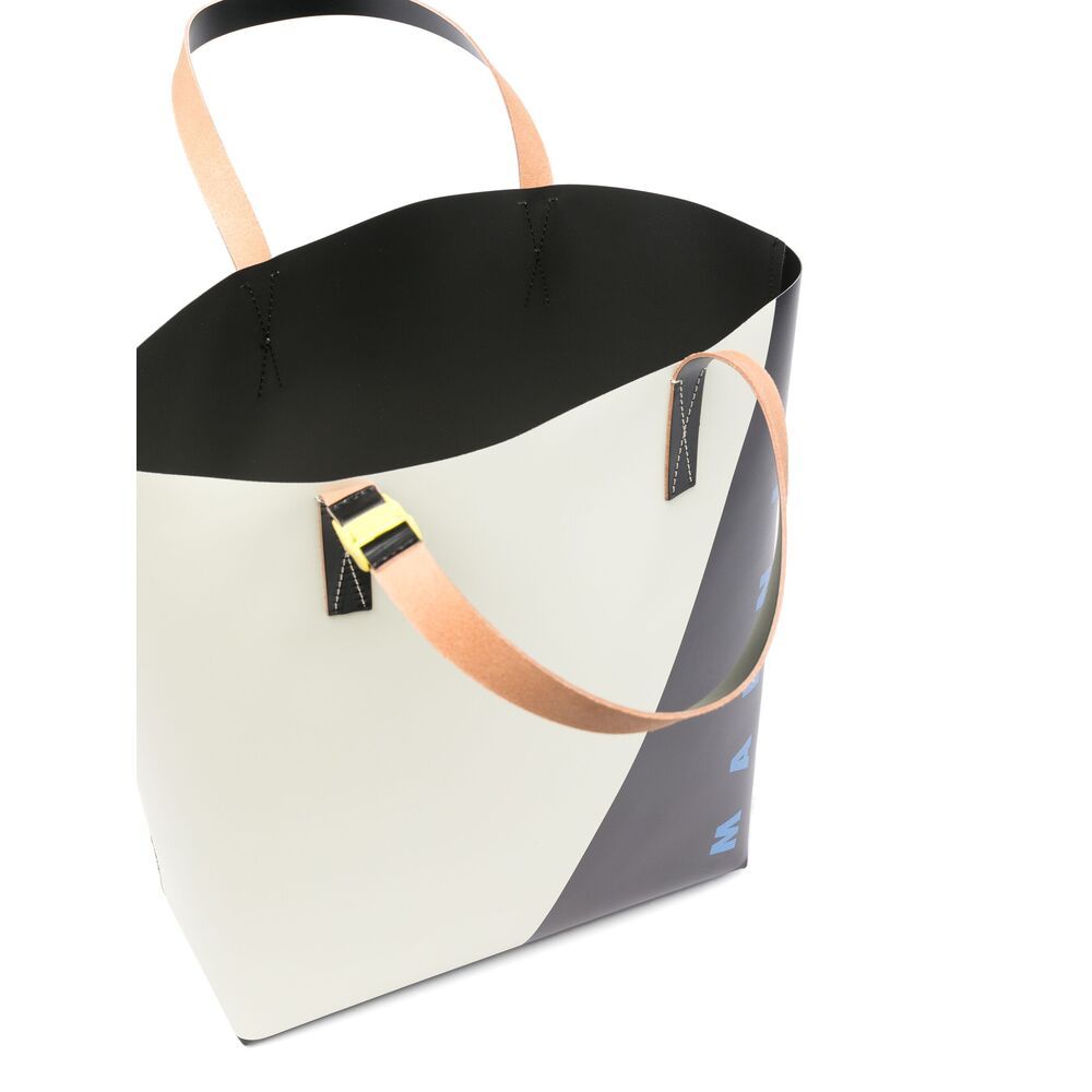 Shop Marni Letter Logo Tote Bag In White