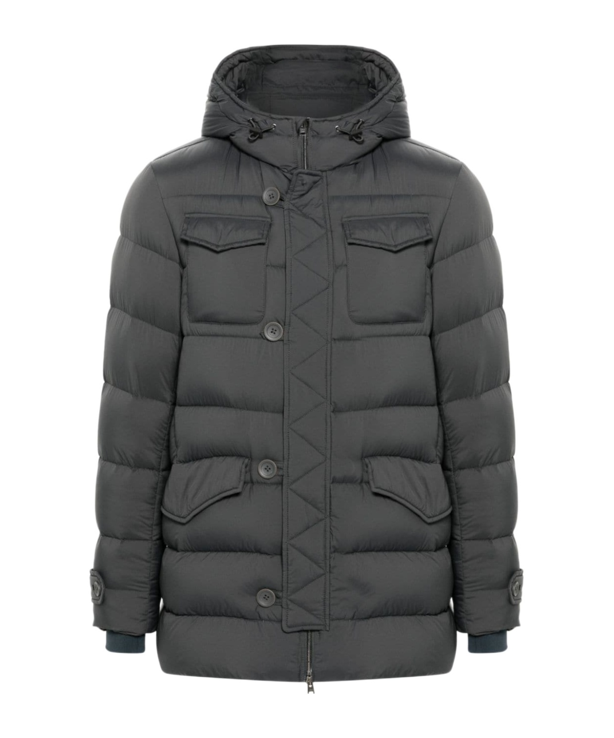 Herno Hooded Puffer Coat In Black